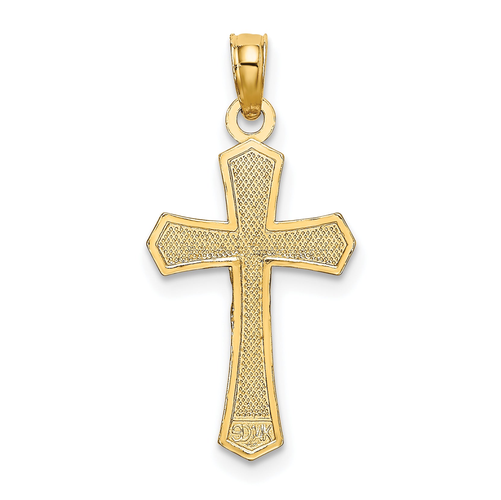 14K Crucifix W/ Beveled Edges Charm