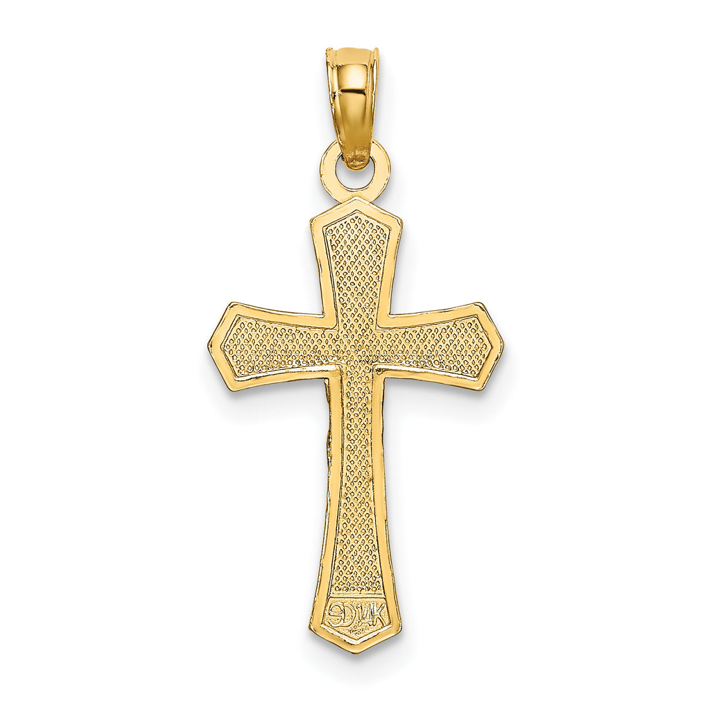 14K Crucifix W/ Beveled Edges Charm