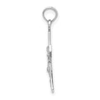 14K White Gold Crucifix W/ Beveled Edges Charm