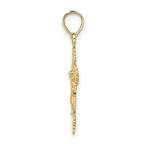 14K Crucifix W/ Fancy Tips Charm