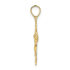 14K Crucifix W/ Fancy Tips Charm