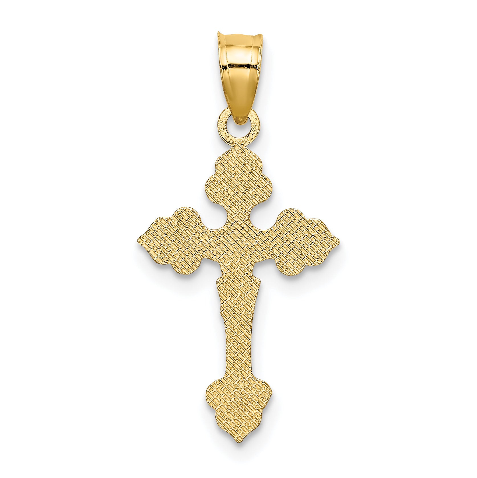 14K Crucifix W/ Fancy Tips Charm
