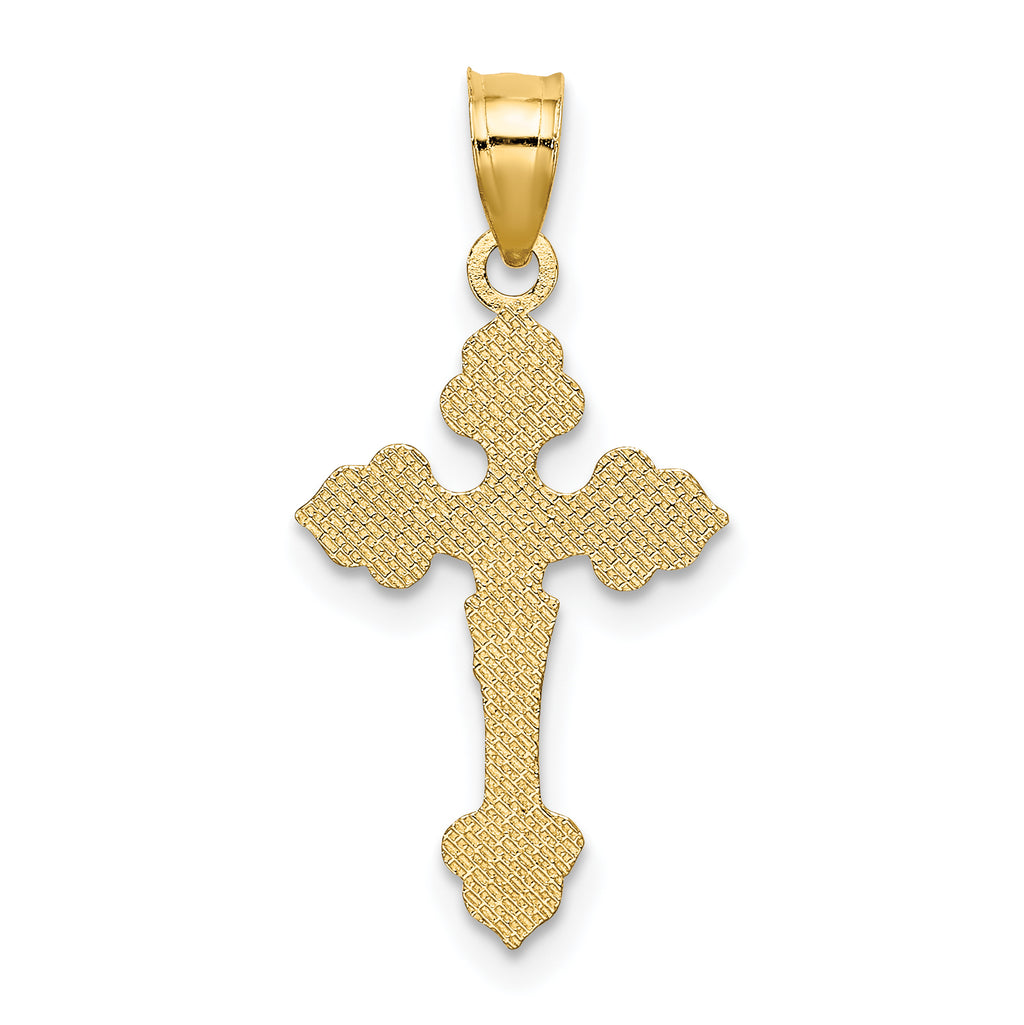 14K Crucifix W/ Fancy Tips Charm