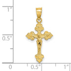 14K Crucifix W/ Fancy Tips Charm