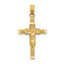 14K Beaded Accent w/ Cross Behind Crucifix Charm