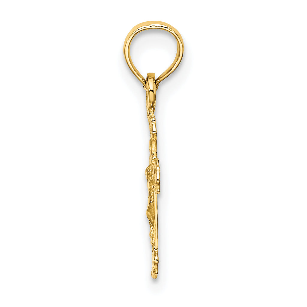 14K Mini Crucifix W/ Fancy Tips Charm