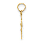 14K Mini Crucifix W/ Fancy Tips Charm