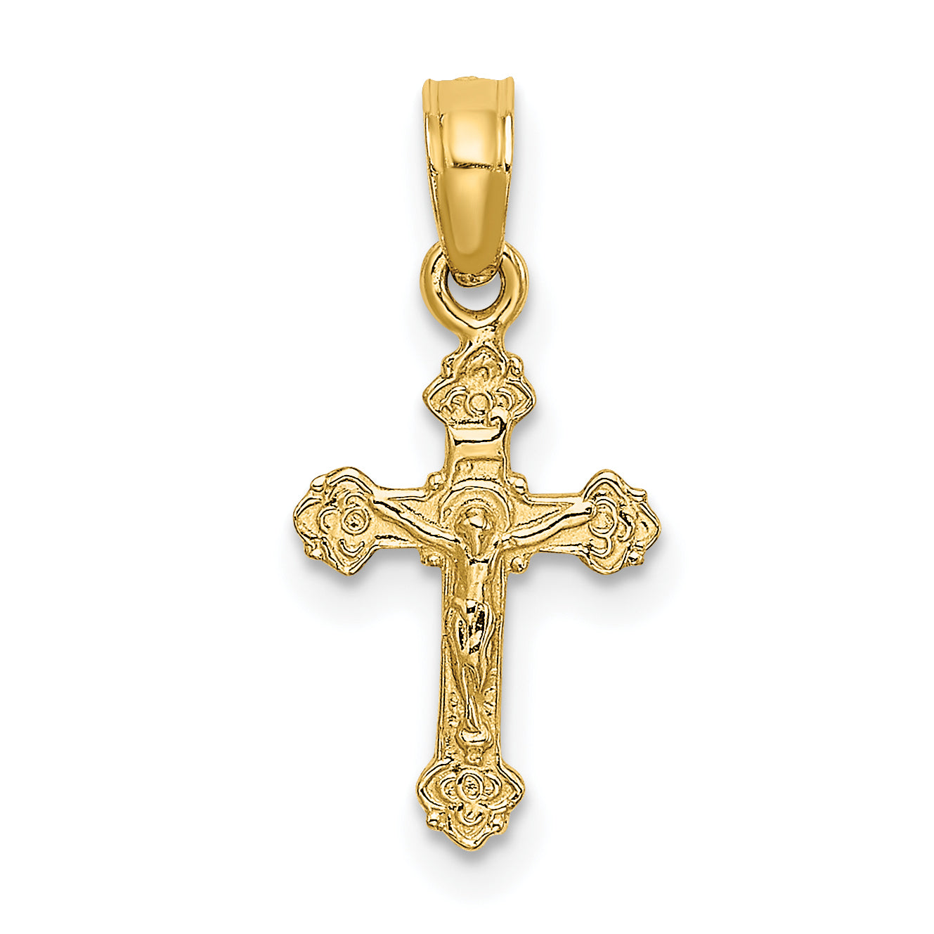 14K Mini Crucifix W/ Fancy Tips Charm Main image