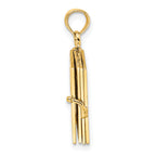 14K 3-D Moveable Hebrew Ten Commandments Book Charm