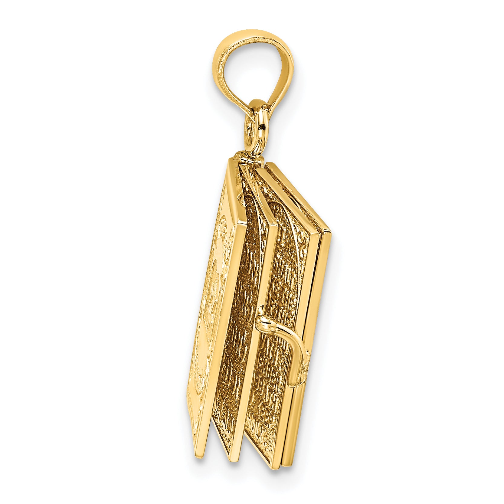 14K 3-D Moveable Hebrew Ten Commandments Book Charm