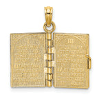 14K 3-D Moveable Hebrew Ten Commandments Book Charm