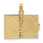 14K 3-D Moveable Hebrew Ten Commandments Book Charm