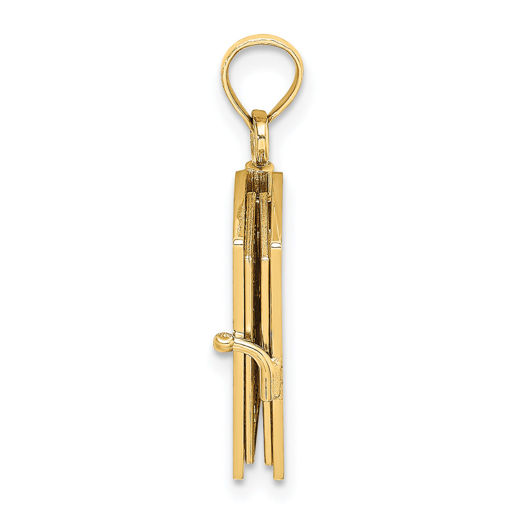 14K 3-D Moveable Santa Biblia Book/Spanish Bible Charm