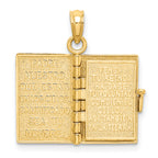 14K 3-D Moveable Santa Biblia Book/Spanish Bible Charm