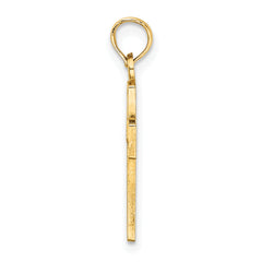 14K Flower In Cross Charm