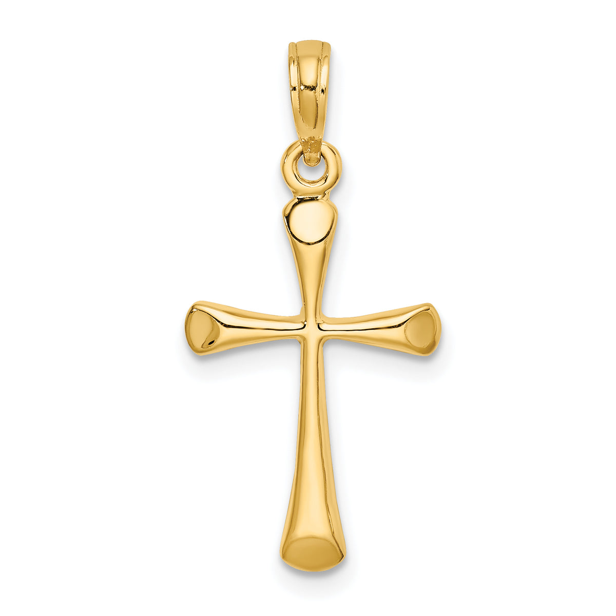 14K Polished Beveled Tip Cross Charm Main image
