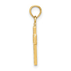 14K Cut-Out Heart Design Cross Charm
