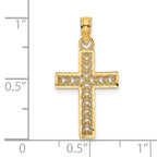 14K D/C Edge and Filigree Center Cross Charm