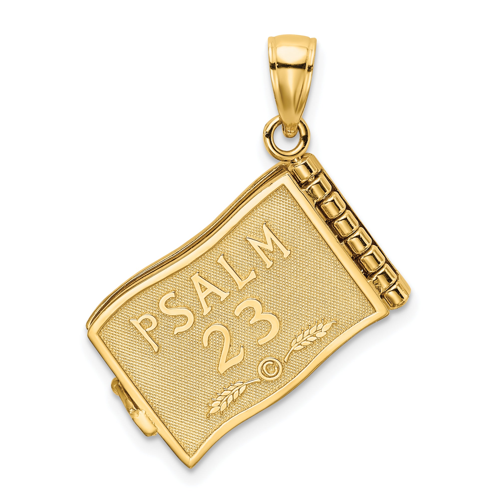 14K 3-D Moveable Pages The Lord Is My Shepherd Psalm 23 Charm
