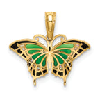 14K Small Green Enameled Butterfly Charm