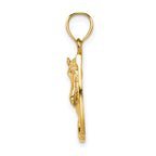 14K Horse Head In Horseshoe w/ Enameled Charm