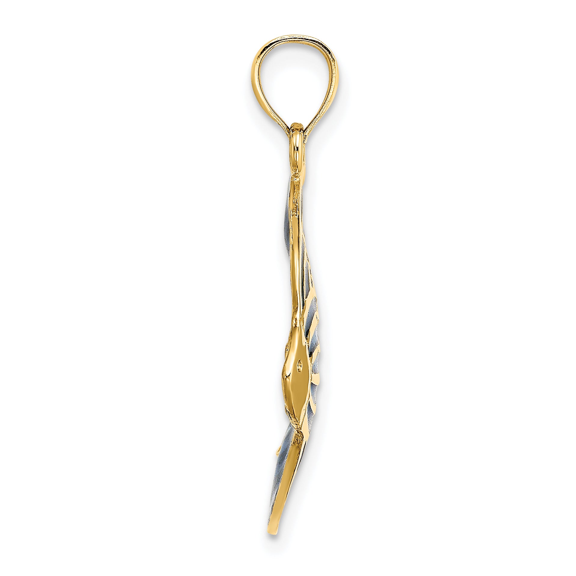 14K W/ Blue Enameled Angelfish Charm Secondary image