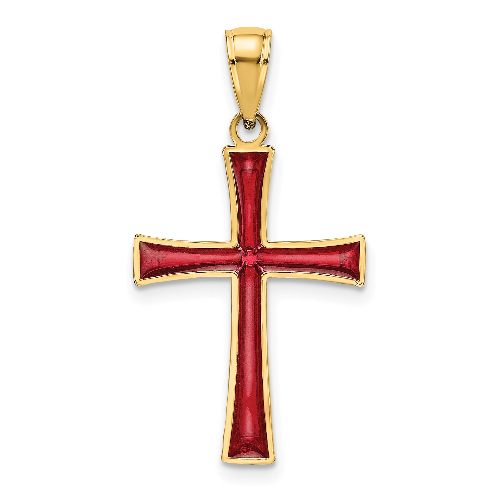 14K Red Enameled Cross Charm Main image