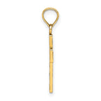 14K Enameled W/ Flower Cross Charm