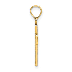 14K Enameled W/ Flower Cross Charm
