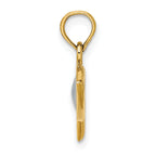 14K Horizontal Blue Enameled Ichthus Charm