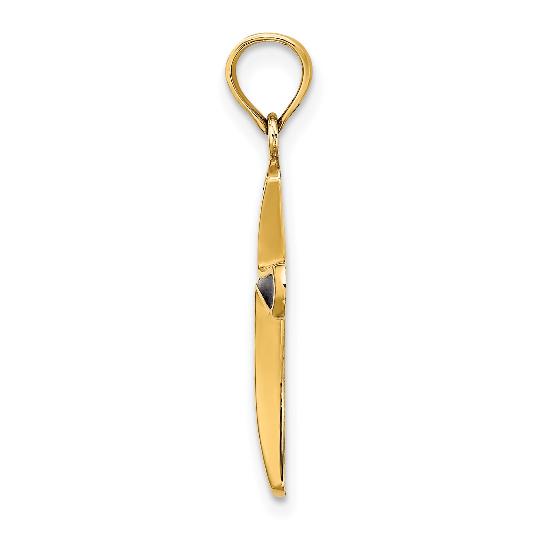 14K Blue Enameled Tapered Cross Charm Secondary image