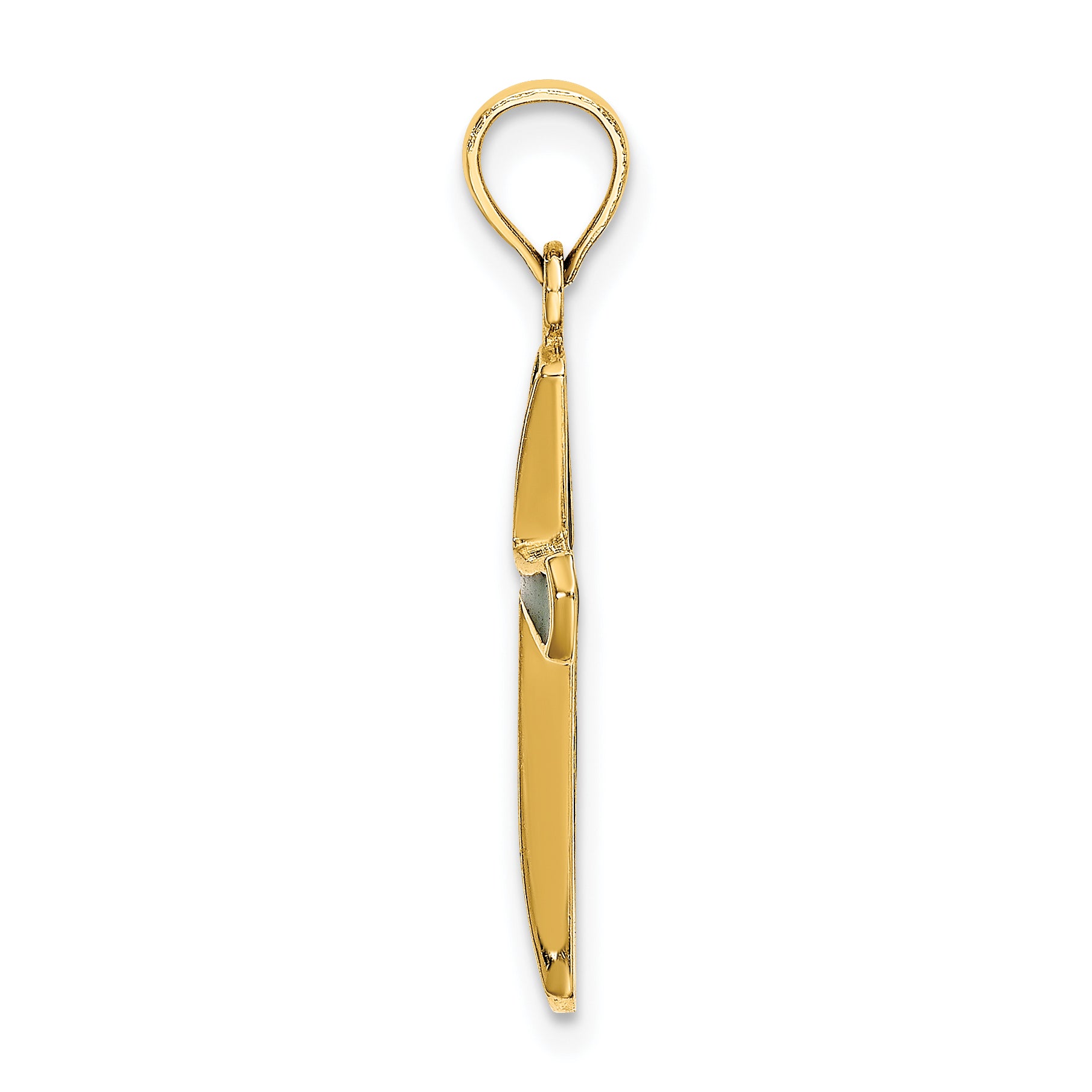 14K Green Enameled Tapered Cross Charm Secondary image