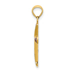 14K Pink Enameled Tapered Cross Charm