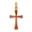 14K Pink Enameled Tapered Cross Charm