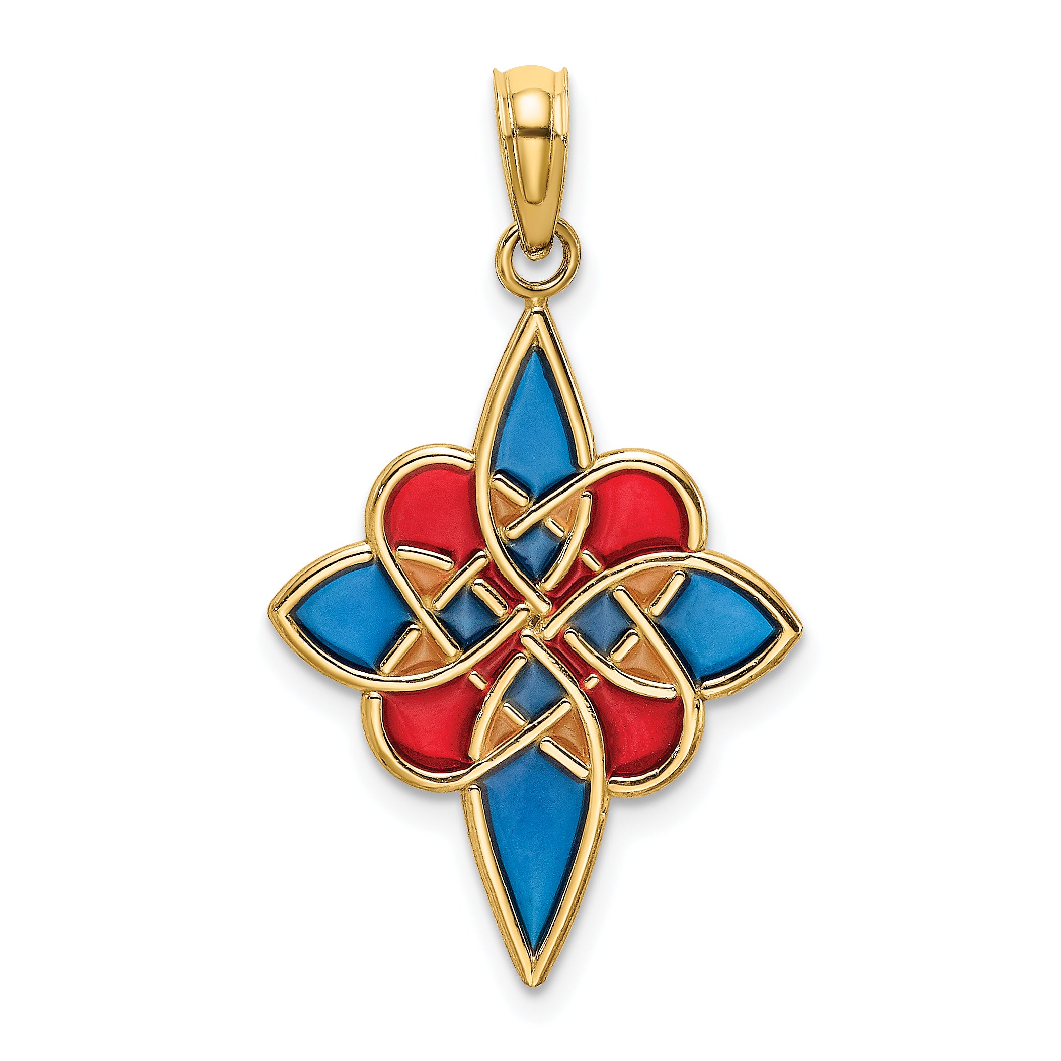 14K Enameled Celtic Knot Charm Main image