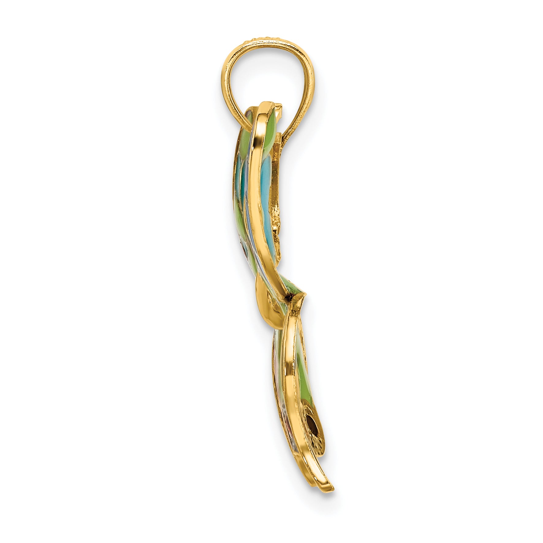 14K Enameled Butterfly Pendant Secondary image