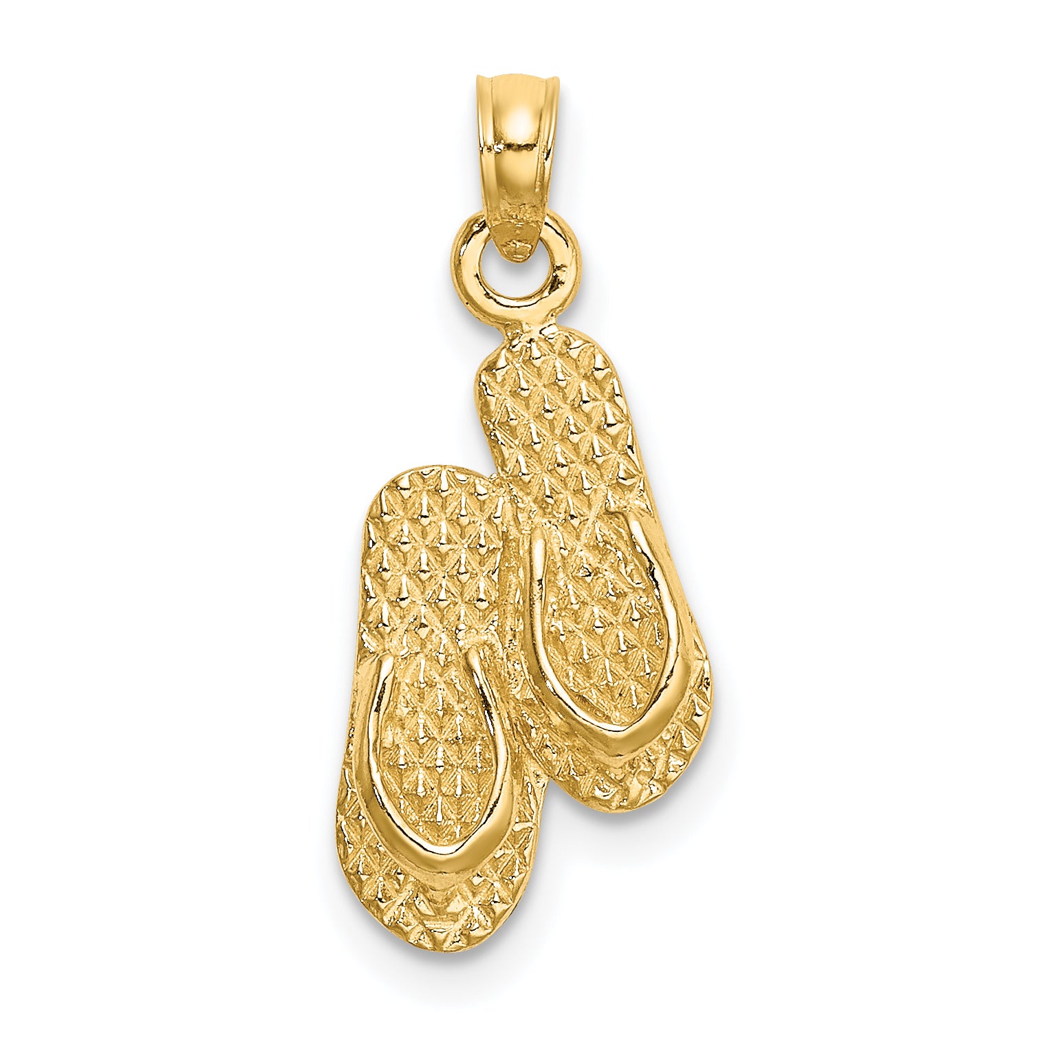 14K 3D KEY WEST Double Flip Flop Charm Main image