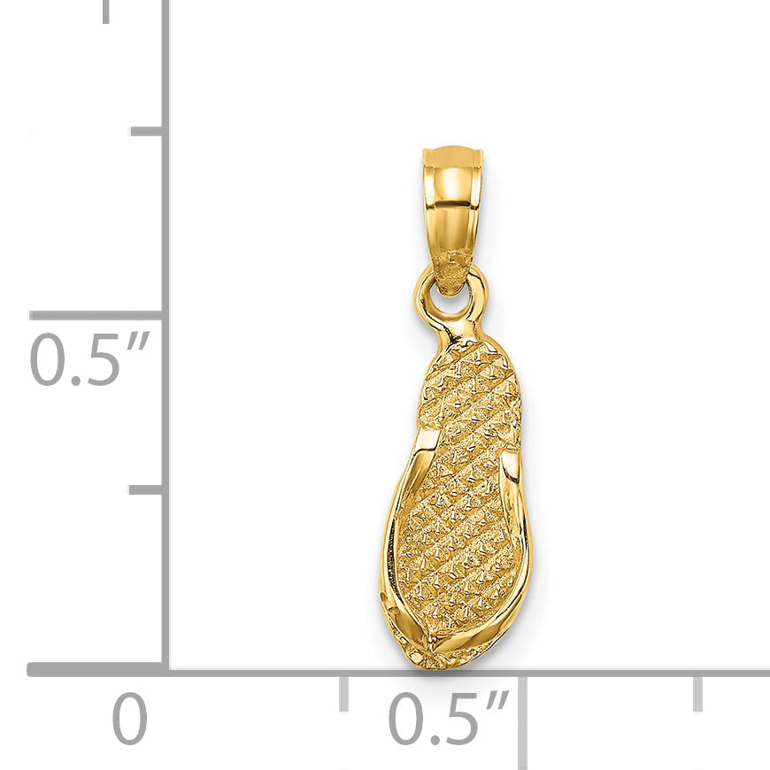14K  3D KEY WEST Flip Flop Charm