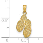14k MARCO ISLAND Reversible Flip Flops Pendant