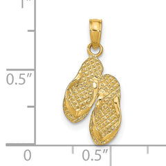 14k MARCO ISLAND Reversible Flip Flops Pendant