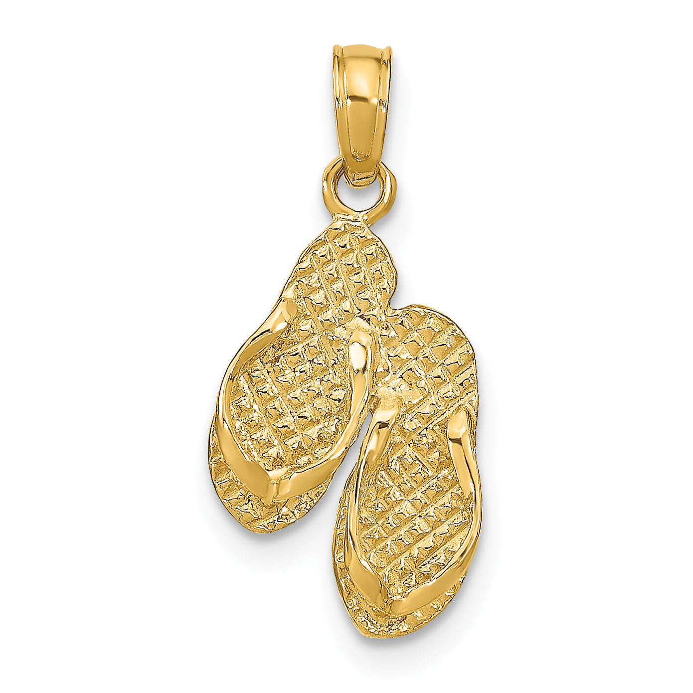 14k MARCO ISLAND Reversible Flip Flops Pendant Main image
