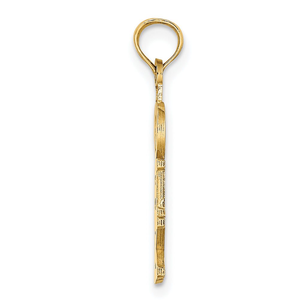 14K Polished OBX (Outer Banks) Vertical Charm