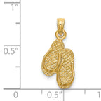 14K 3D PAWLEYS ISLAND Double Flip-flop Charm