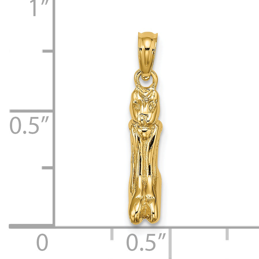 14K 3D Polished MARCO ISLAND Cat Charm