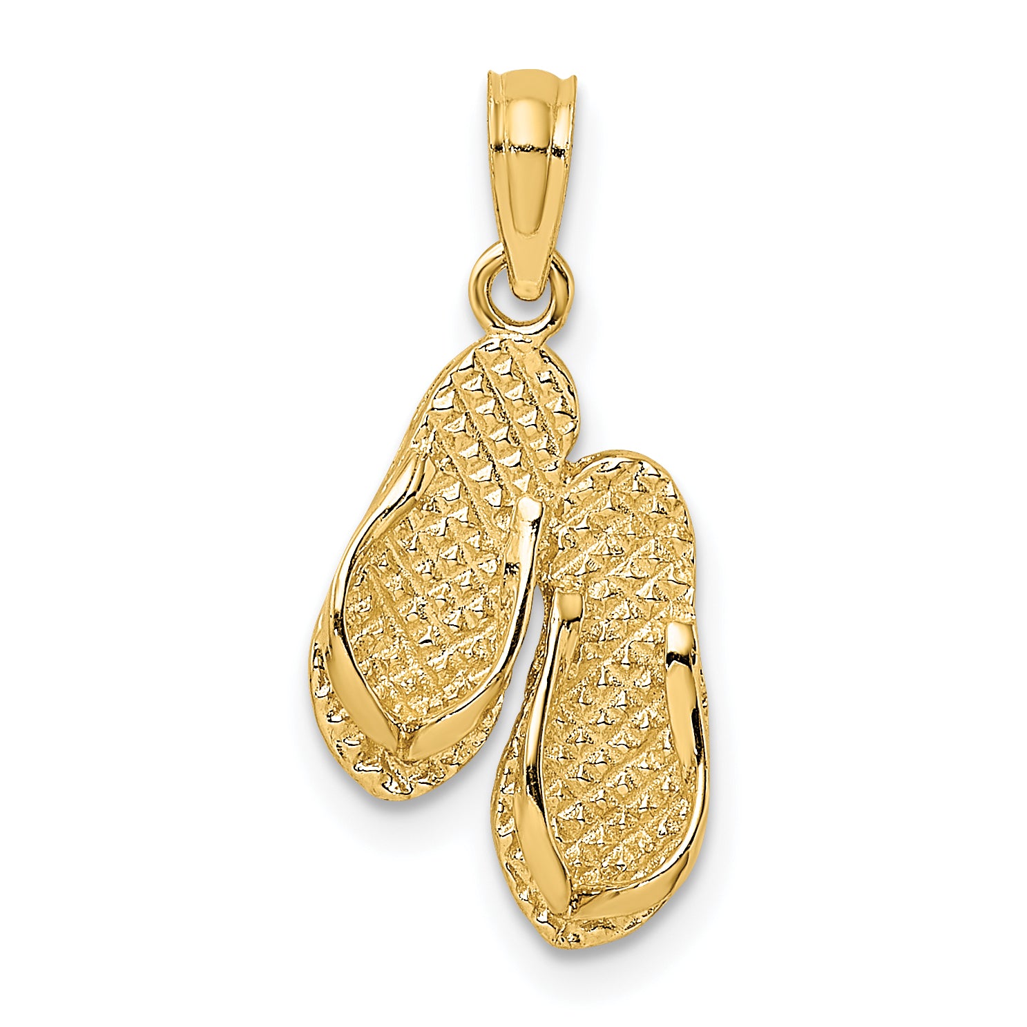 14K 3D Textured CAPE MAY Flip-flop Charm Main image