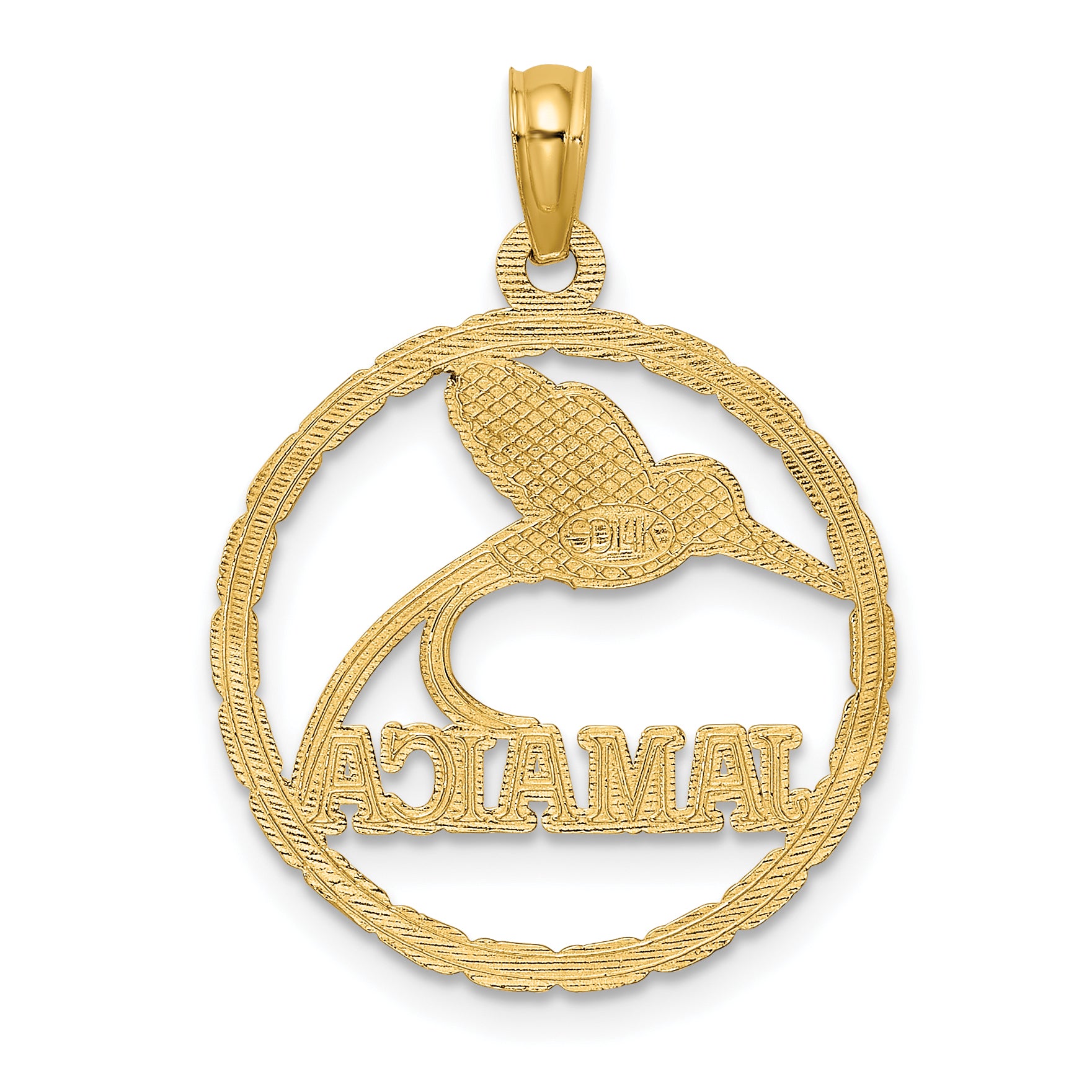 14K JAMAICA w/ Bird in Circle Charm