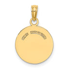 14K Polished and Textured Flat Baseball Charm