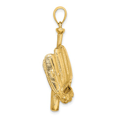 14K 3-D Baseball Glove, Bat, Ball Charm