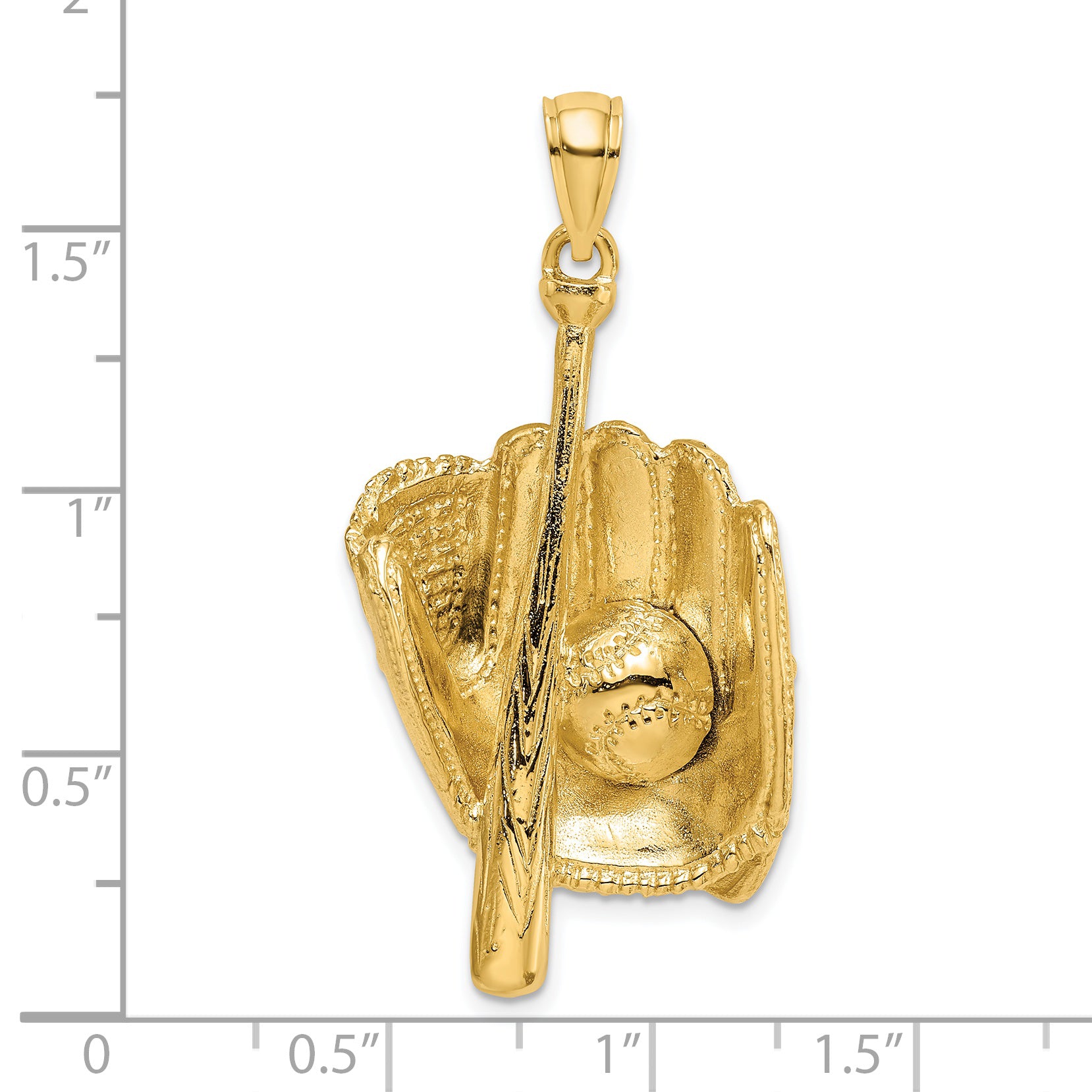 14K 3-D Baseball Glove, Bat, Ball Charm