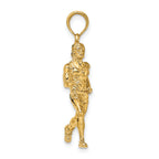 14K 3-D Polished Runner Charm